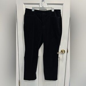 TALBOTS Simply Flattering Straight Leg Corduroy Black Pants SIZE 16W Pre Loved
